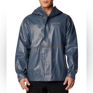 Pit Zips! Waterproof Columbia Outdry Ex Reign Jacket (Blue / Men’s size Medium)